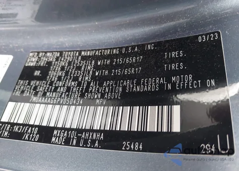 2023 Toyota Corolla Cross L from USA, damaged, VIN 7MUAAAAG6PV050434